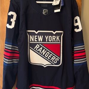 NWT! Adidas NHL Mika Zibanejad New York Rangers Alternate Jersey - Size 52